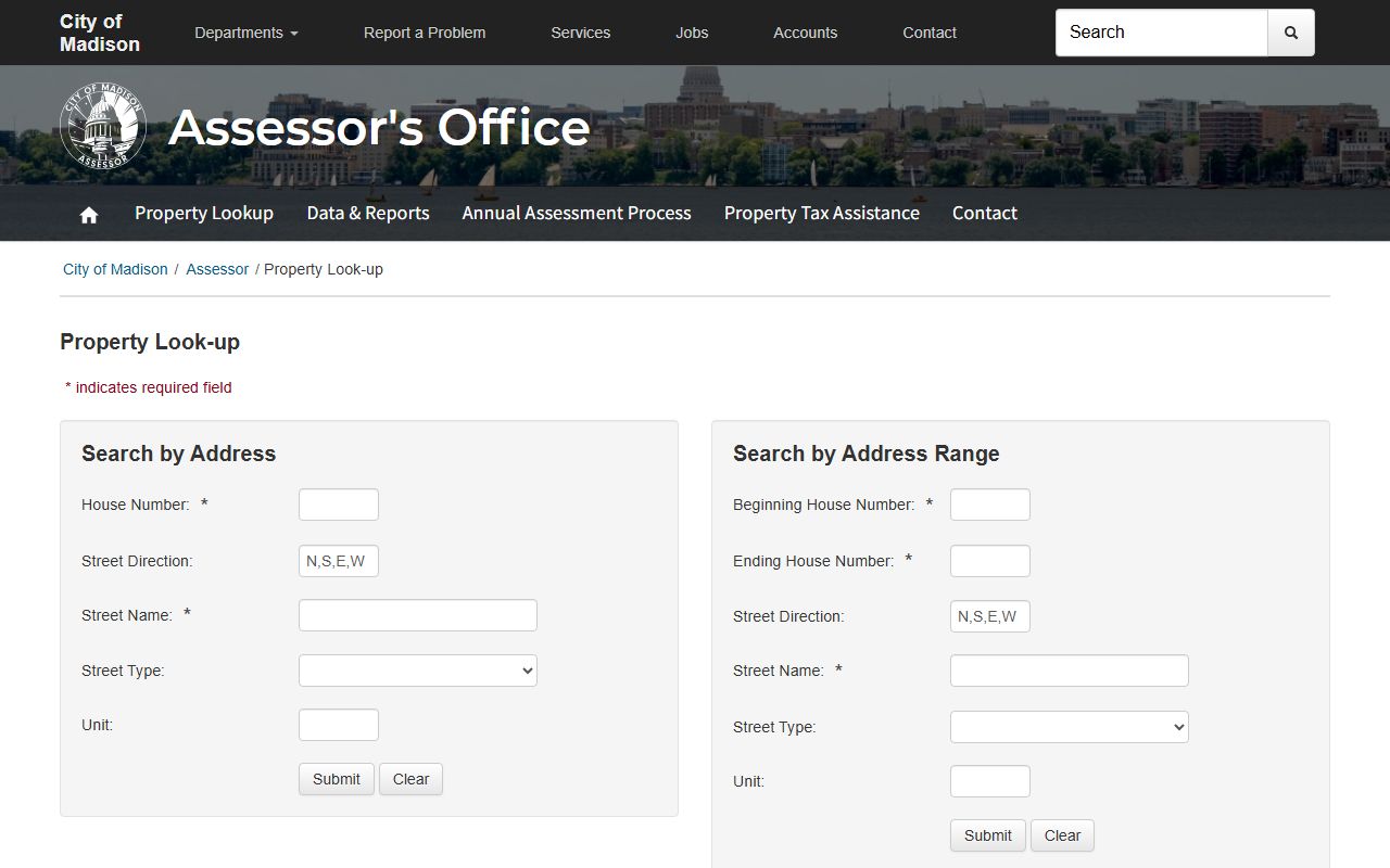 Madison property records city assessor property search