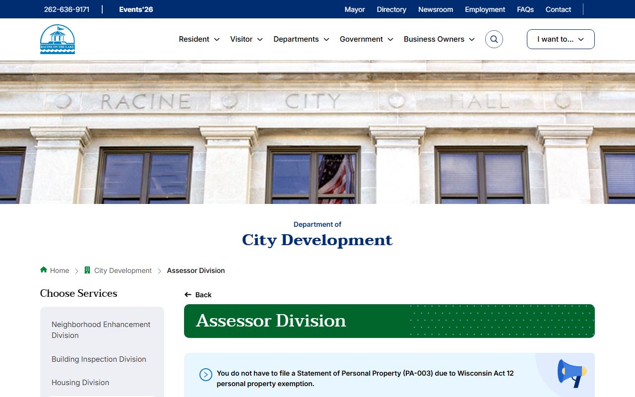 Racine Property Records city assessor