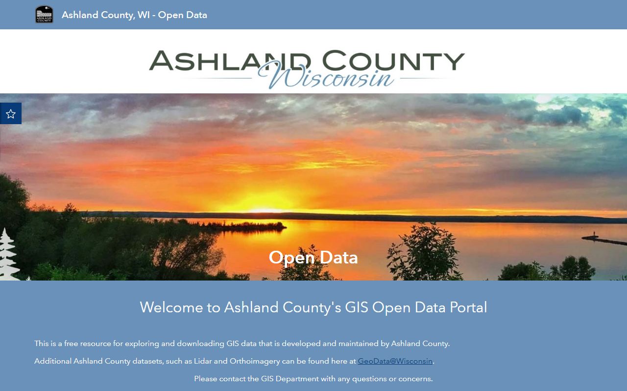 Ashland County property records GIS open data portal
