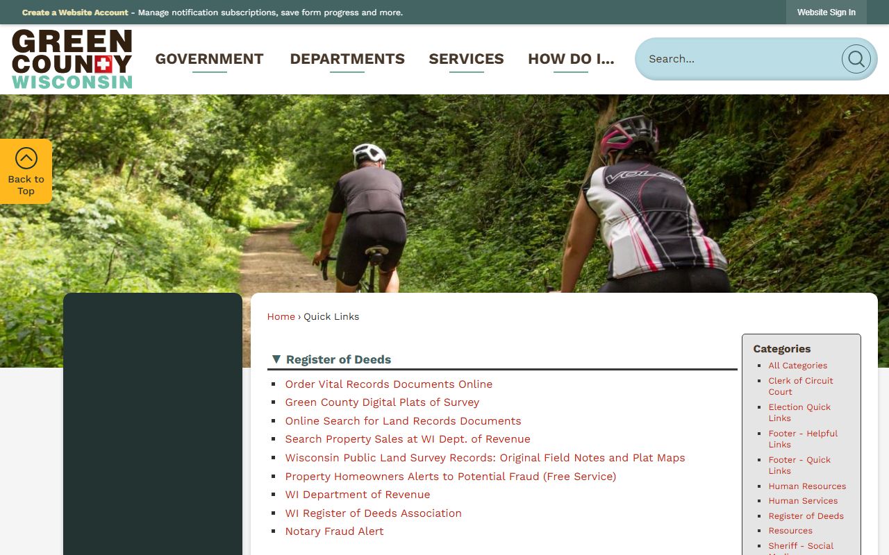 Green County property records quick links resources