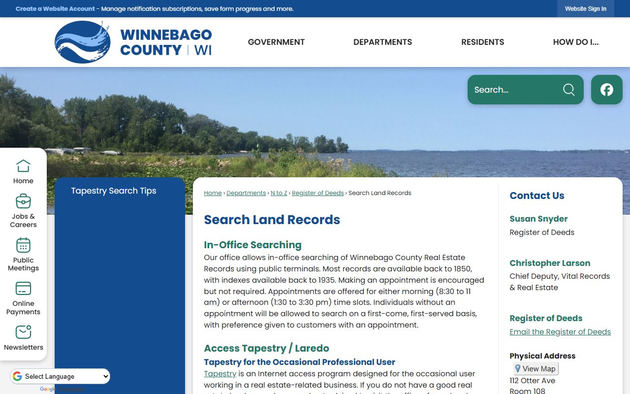 Winnebago County property records search land records