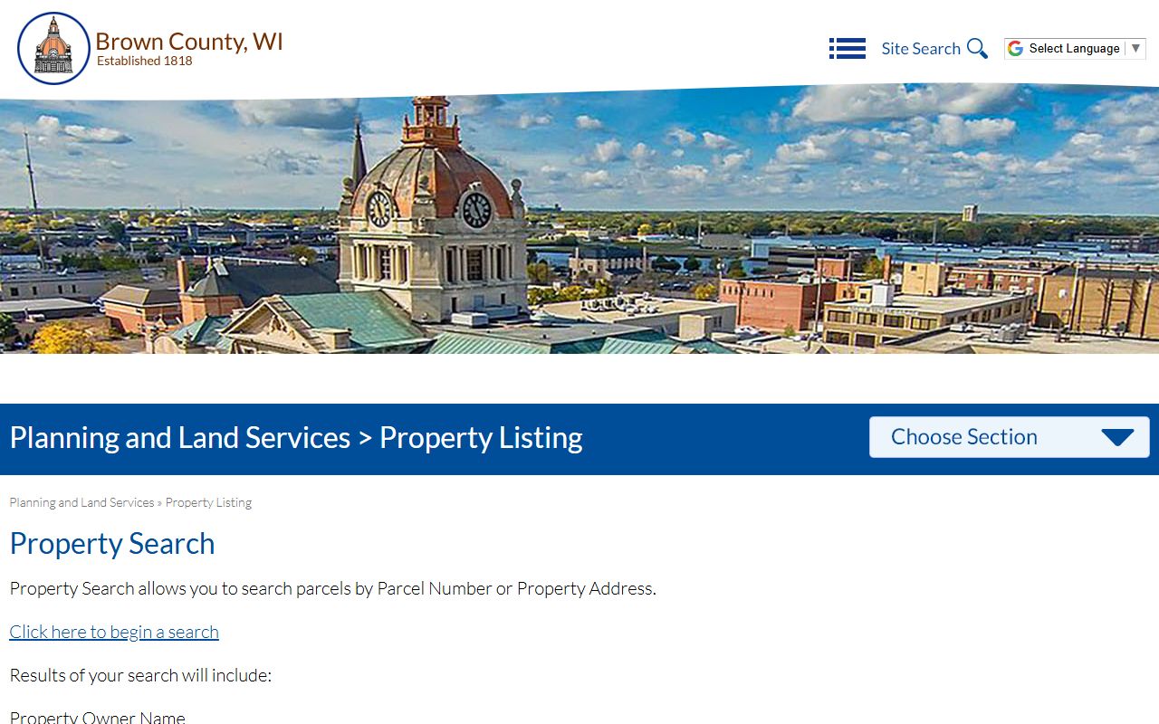 Brown County Property Records property search