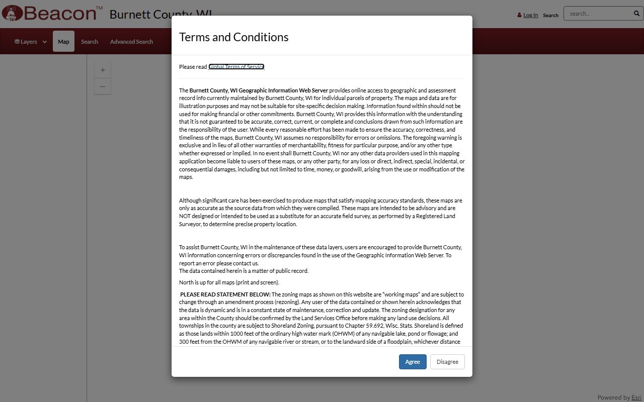 Burnett County property records Beacon GIS map