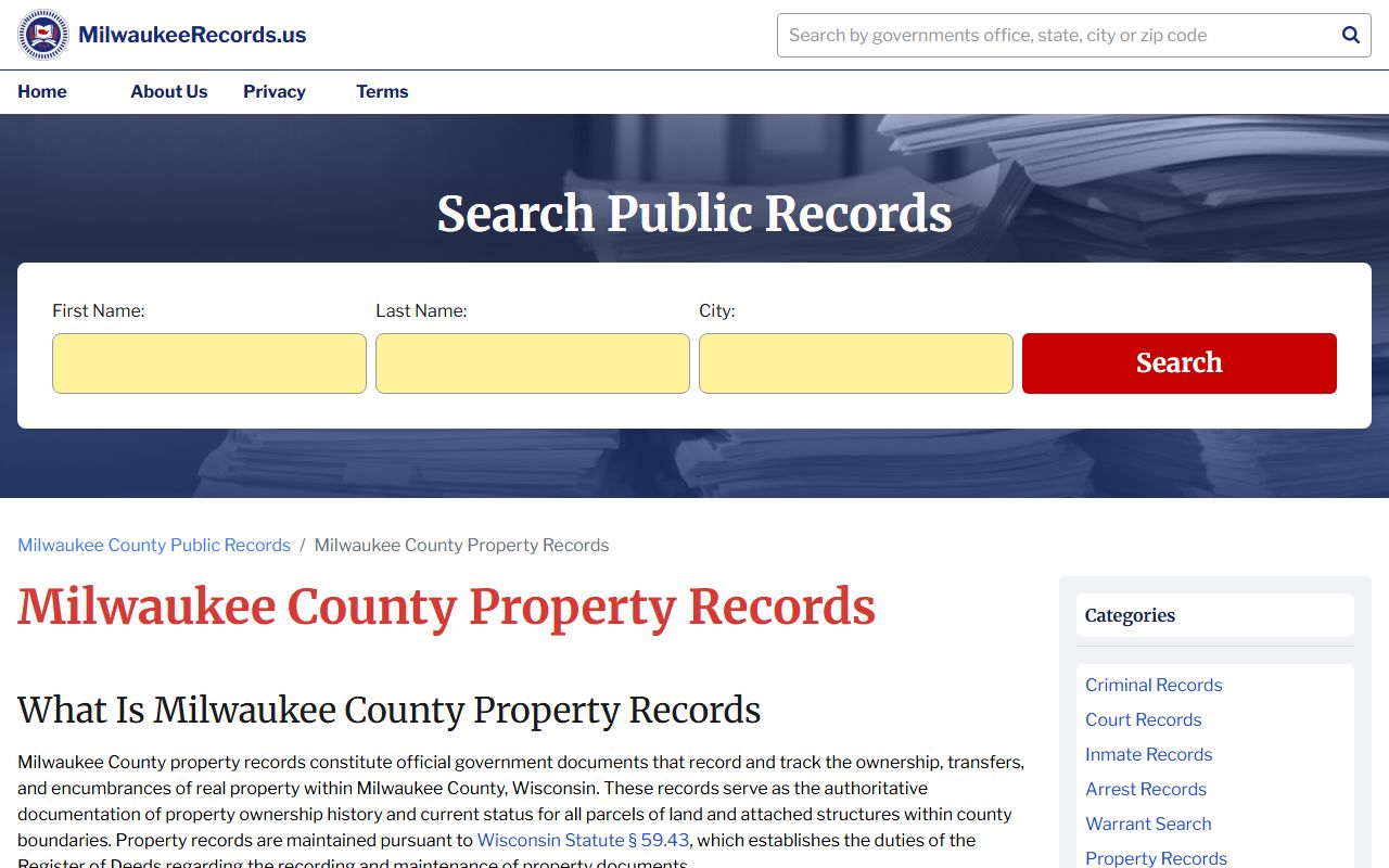 Milwaukee Property Records land records portal