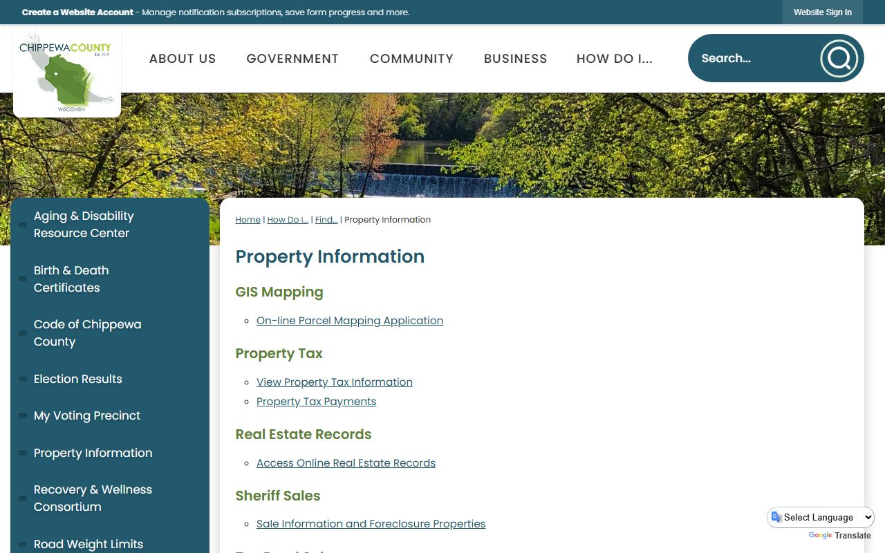 Chippewa County property records property information portal