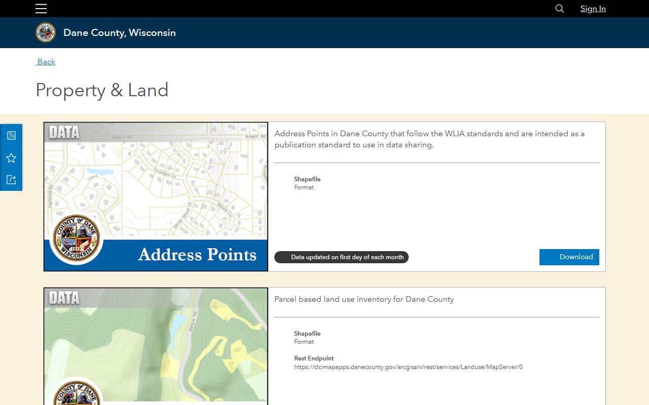 Dane County property records GIS property data
