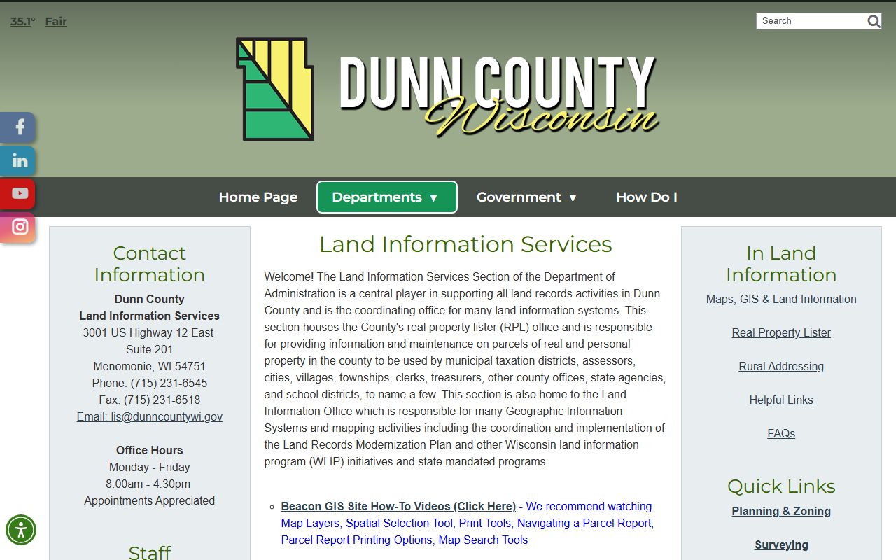 Dunn County property records land information