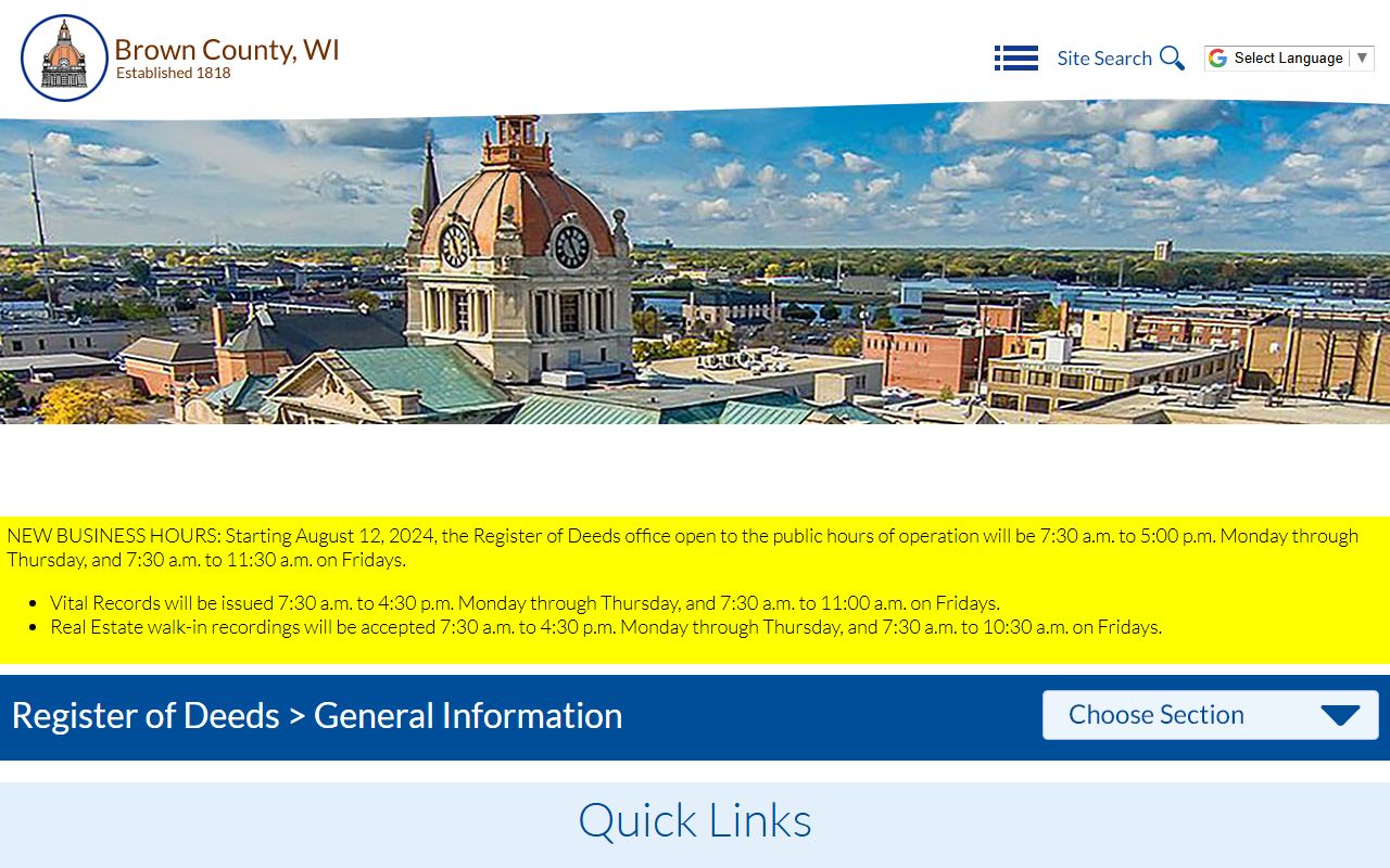 Brown County Property Records Register of Deeds