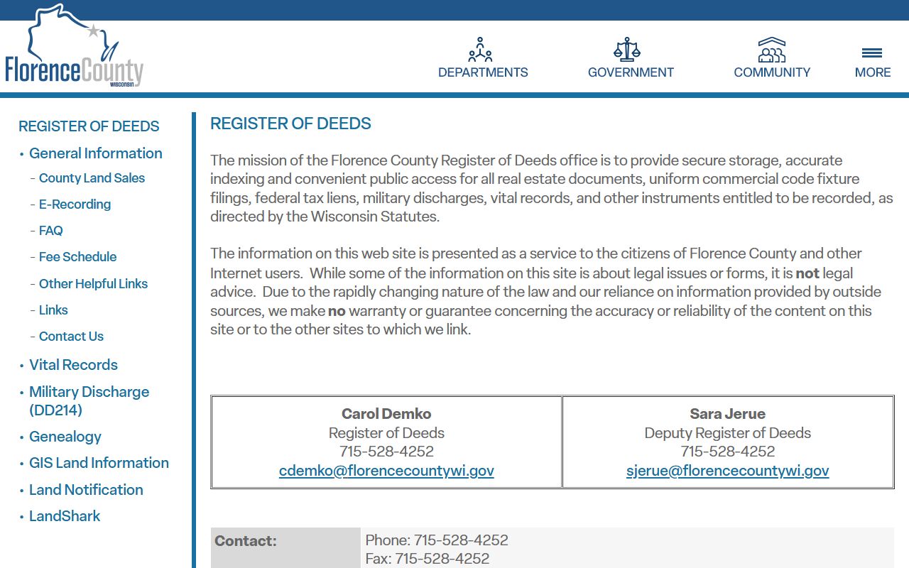 Florence County Property Records Register of Deeds