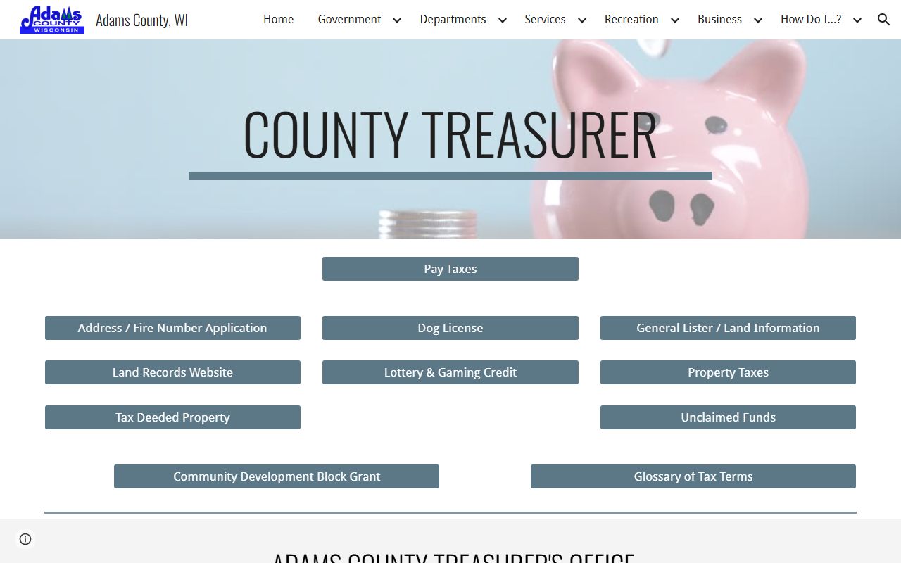Adams County property records treasurer page
