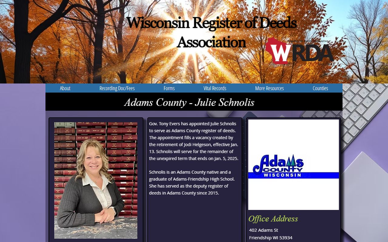 Adams County property records WRDA profile