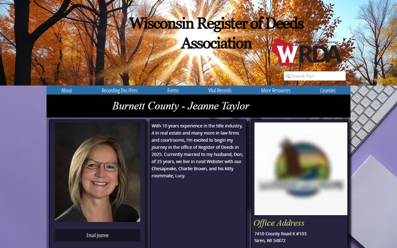 Burnett County property records WRDA profile
