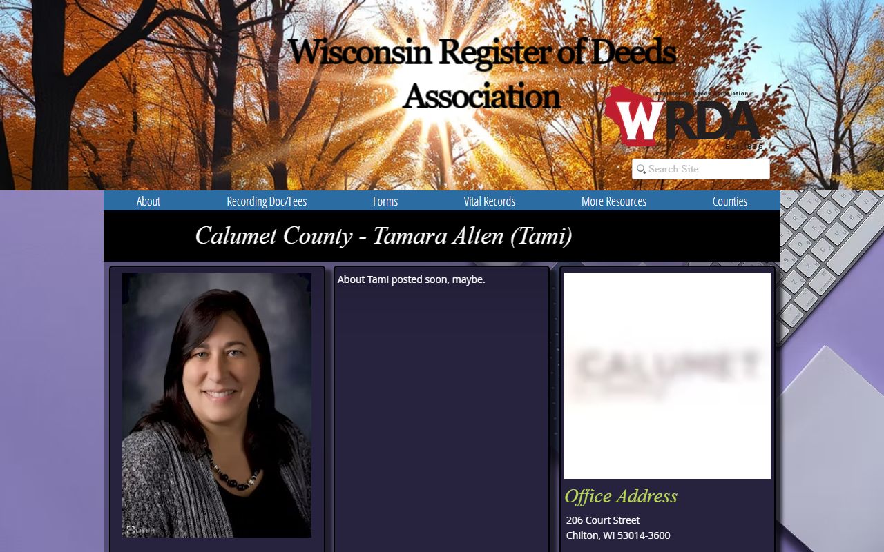 Calumet County property records WRDA profile