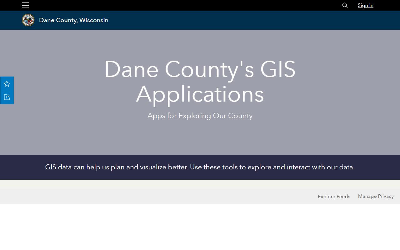 Dane County property records GIS apps page