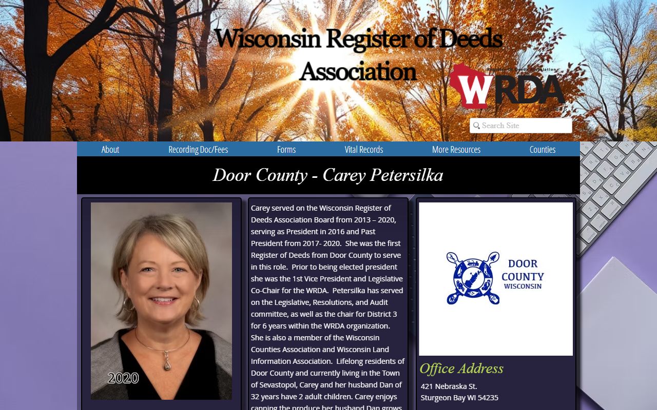 Door County property records WRDA profile