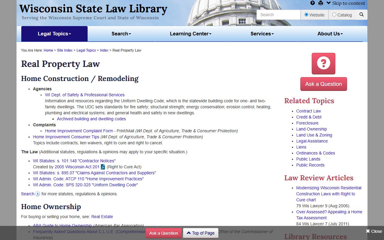 Wisconsin Property Records real property law resources